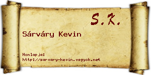 Sárváry Kevin névjegykártya