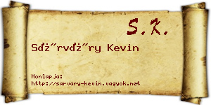 Sárváry Kevin névjegykártya